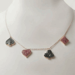 Cards Black Diamond Necklace with Ruby