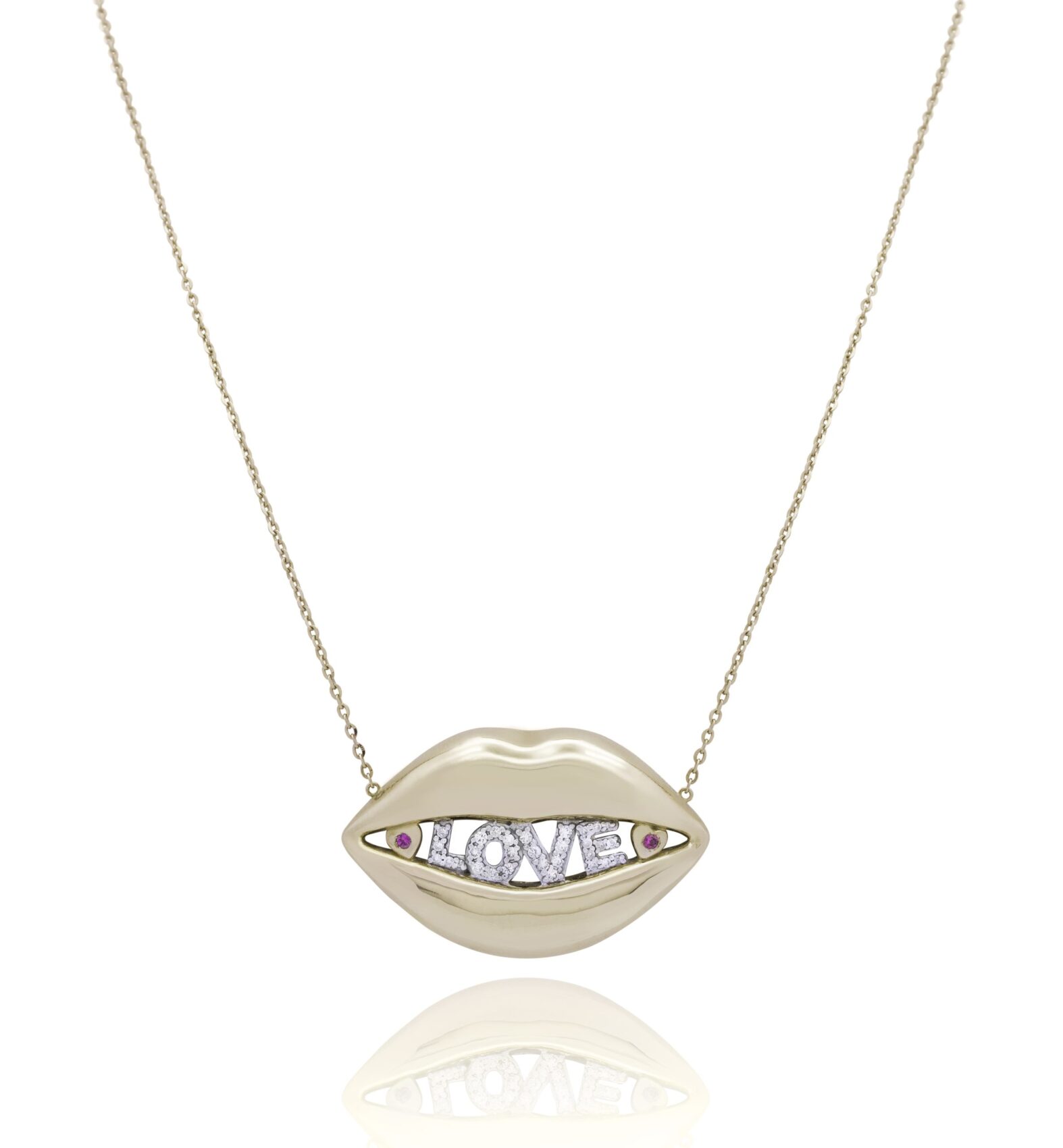 2900002267.jpg Lips Diamond Necklace Love - Image 1