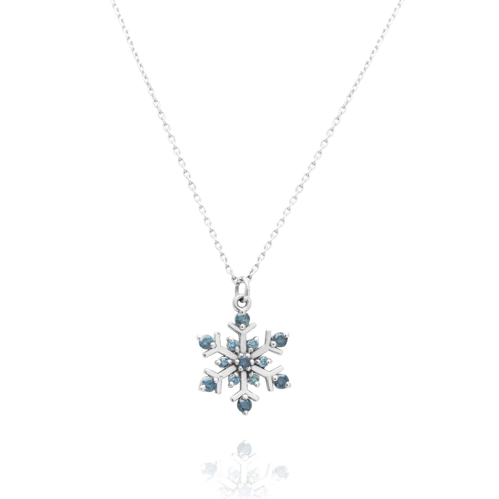 3369919314.jpg Snowflake Blue Diamond Necklace - Image 1